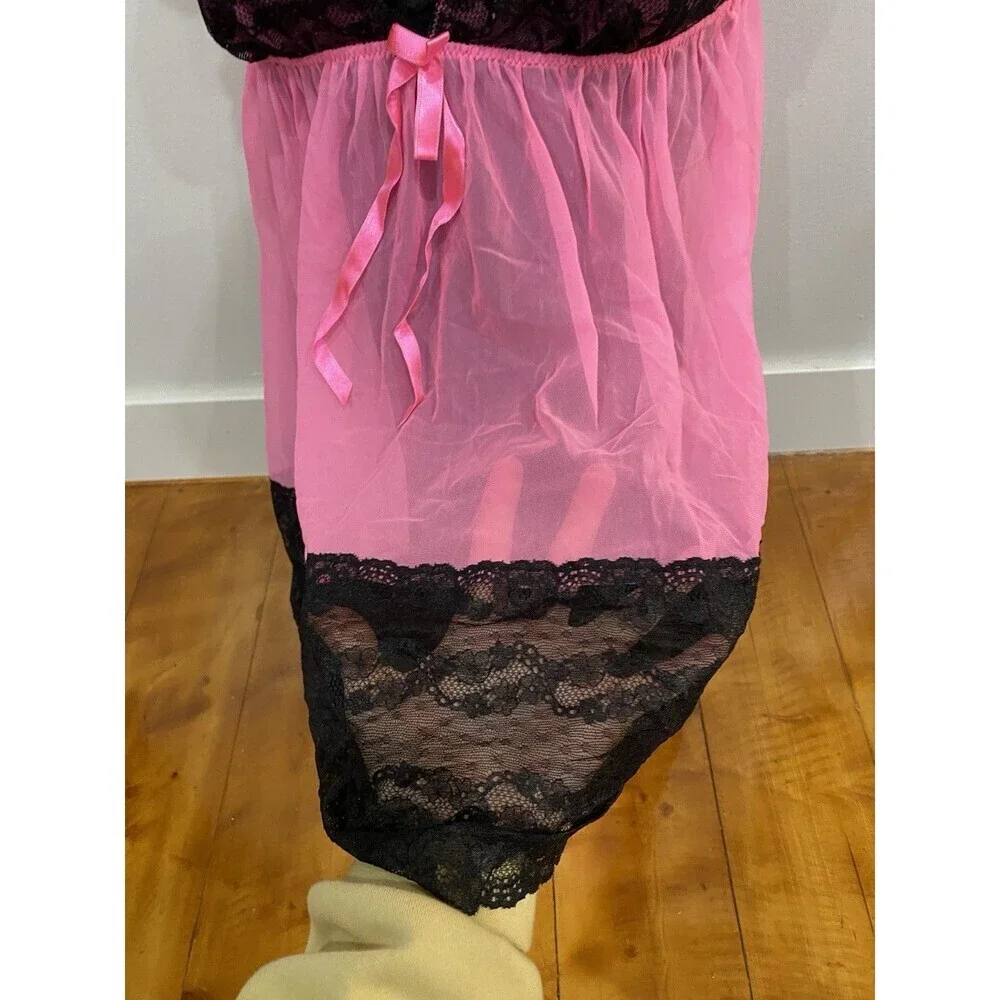 VTG Victorias Secret Womens Silver Label Babydoll Cami Top MEDIUM Lace Lingerie